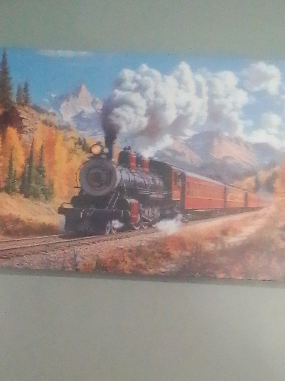 Classic Steam Train Art Print in Black and Orange Tones